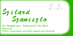szilard szaniszlo business card
